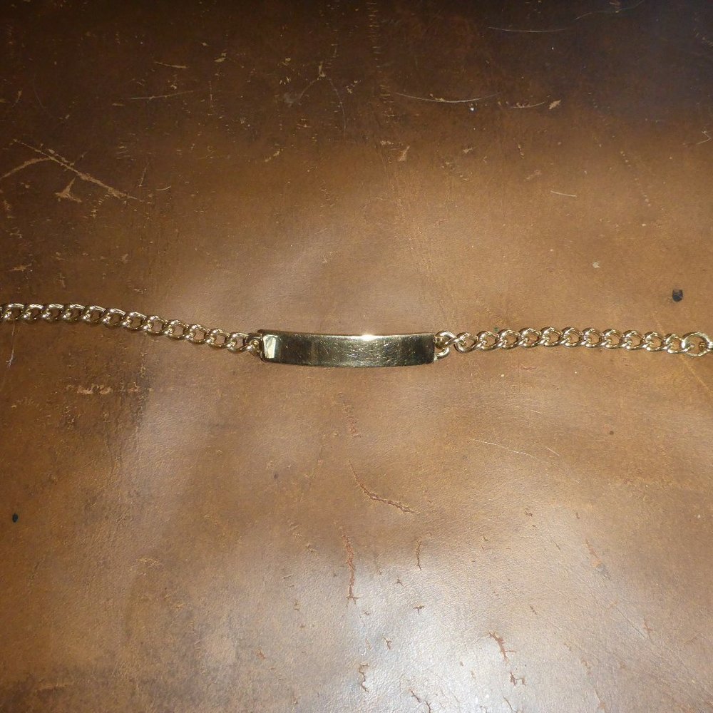 Vintage Gold Colored Metal ID Bracelet